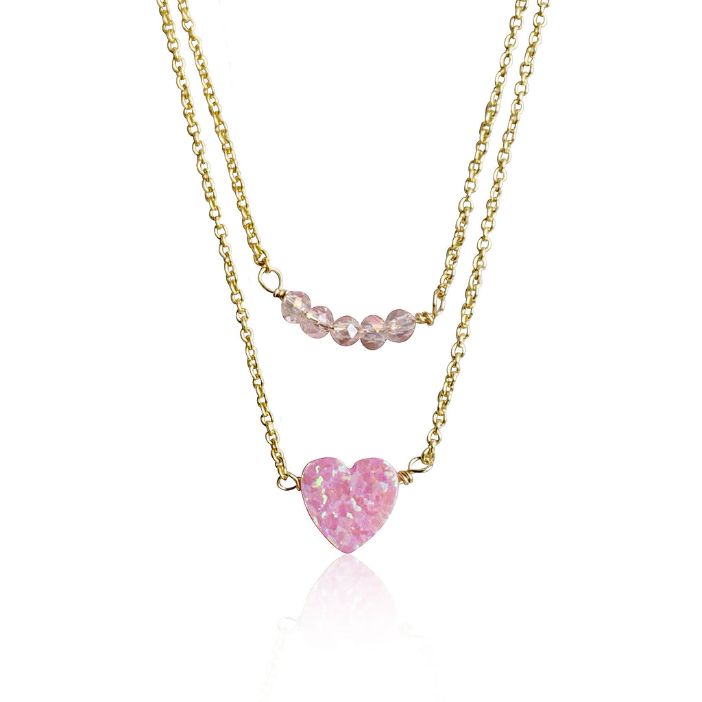 Glitter Girl Heart Necklace