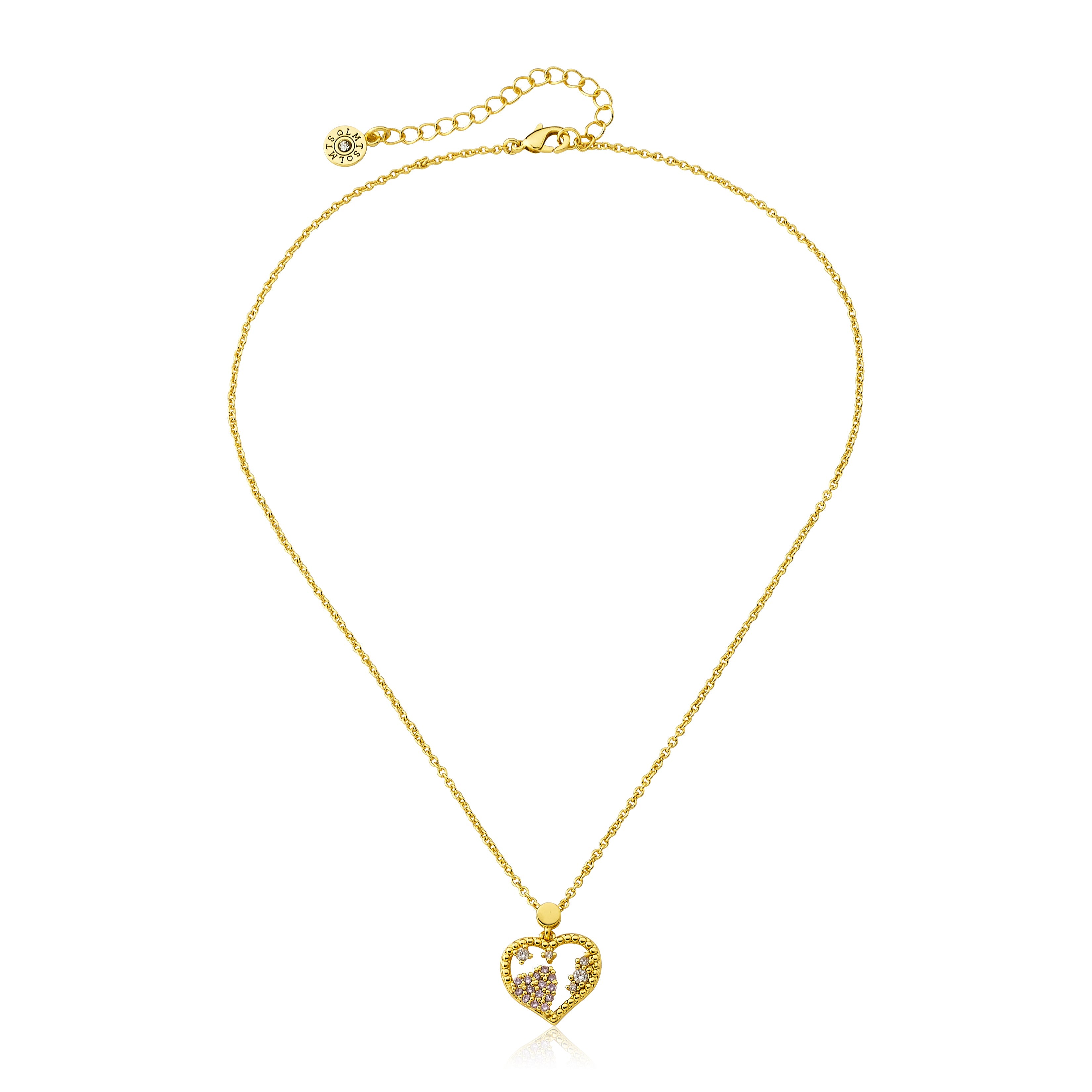 Crystal Pink Heart Necklace