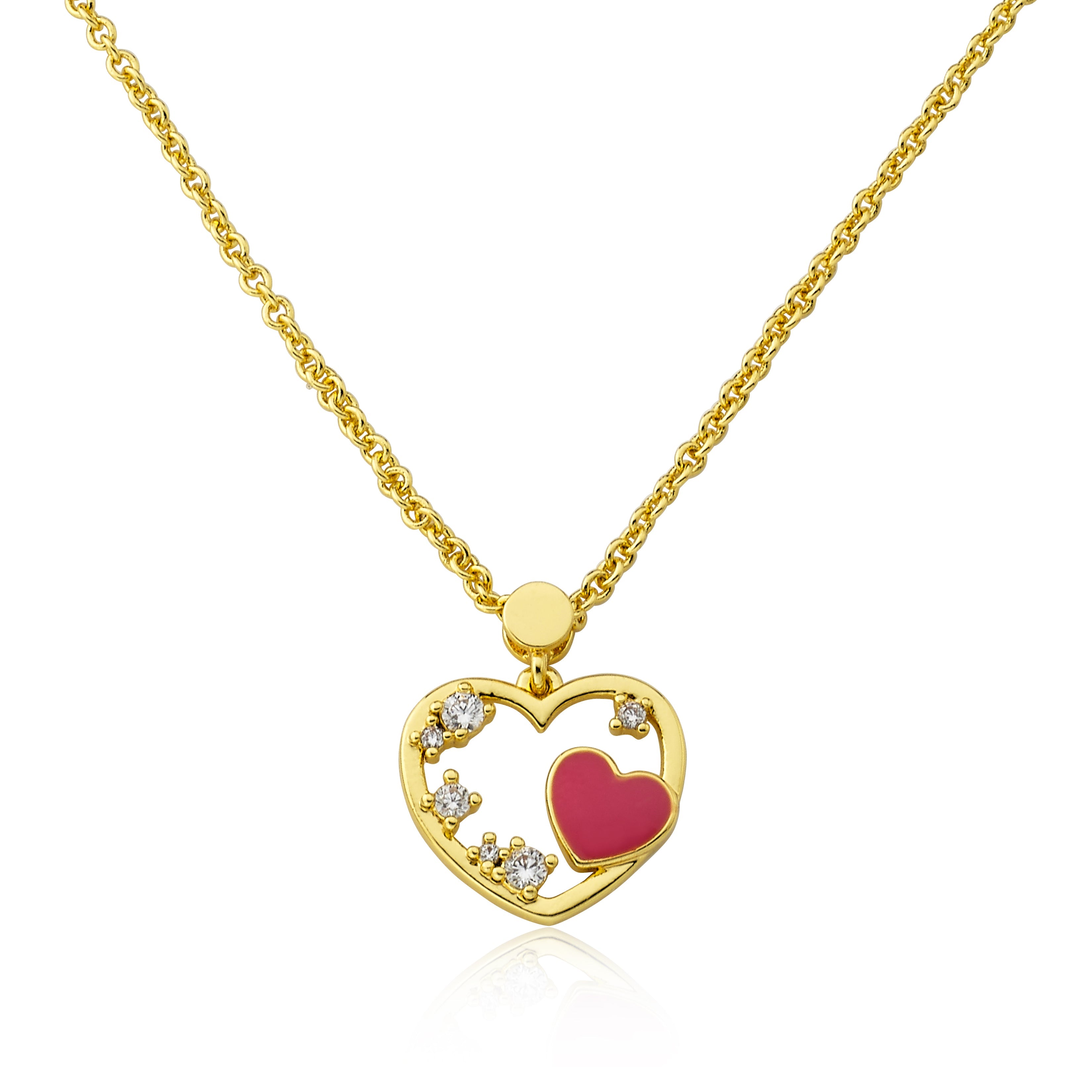 Enamel Heart Pendant Necklace