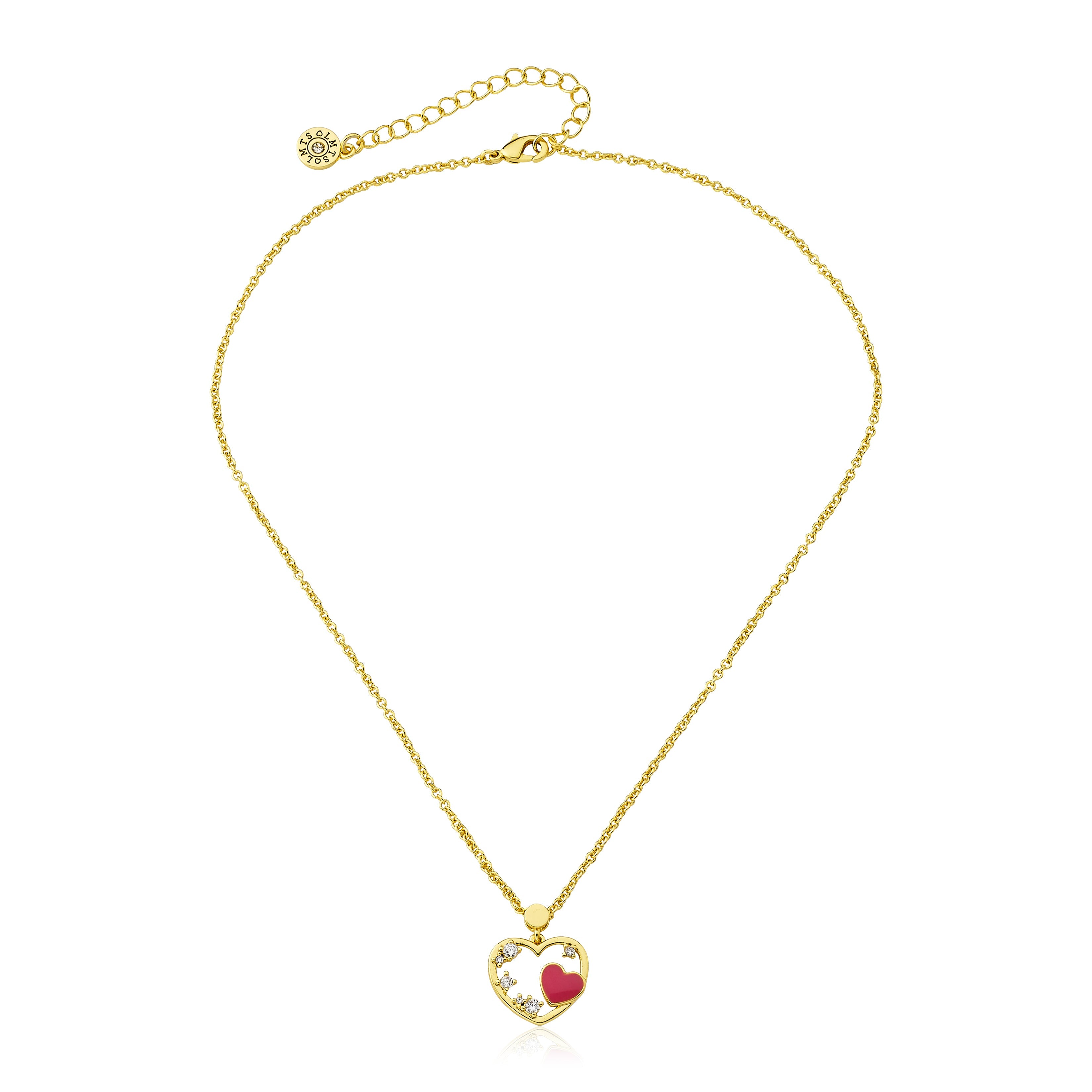 Enamel Heart Pendant Necklace