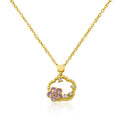 Crystal Pink Flower Necklace
