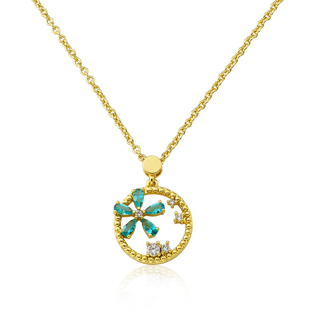 Daisy Cz Circle Necklace