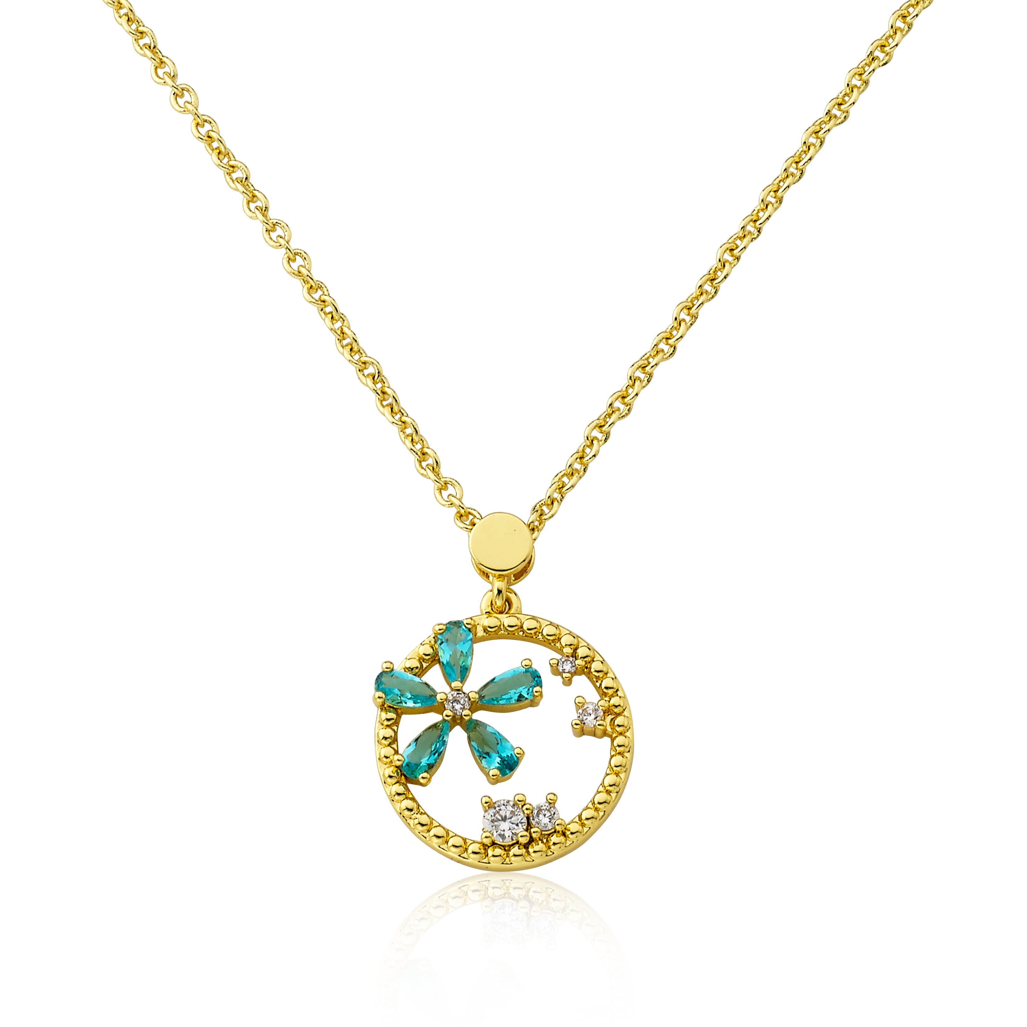 Daisy Cz Circle Necklace