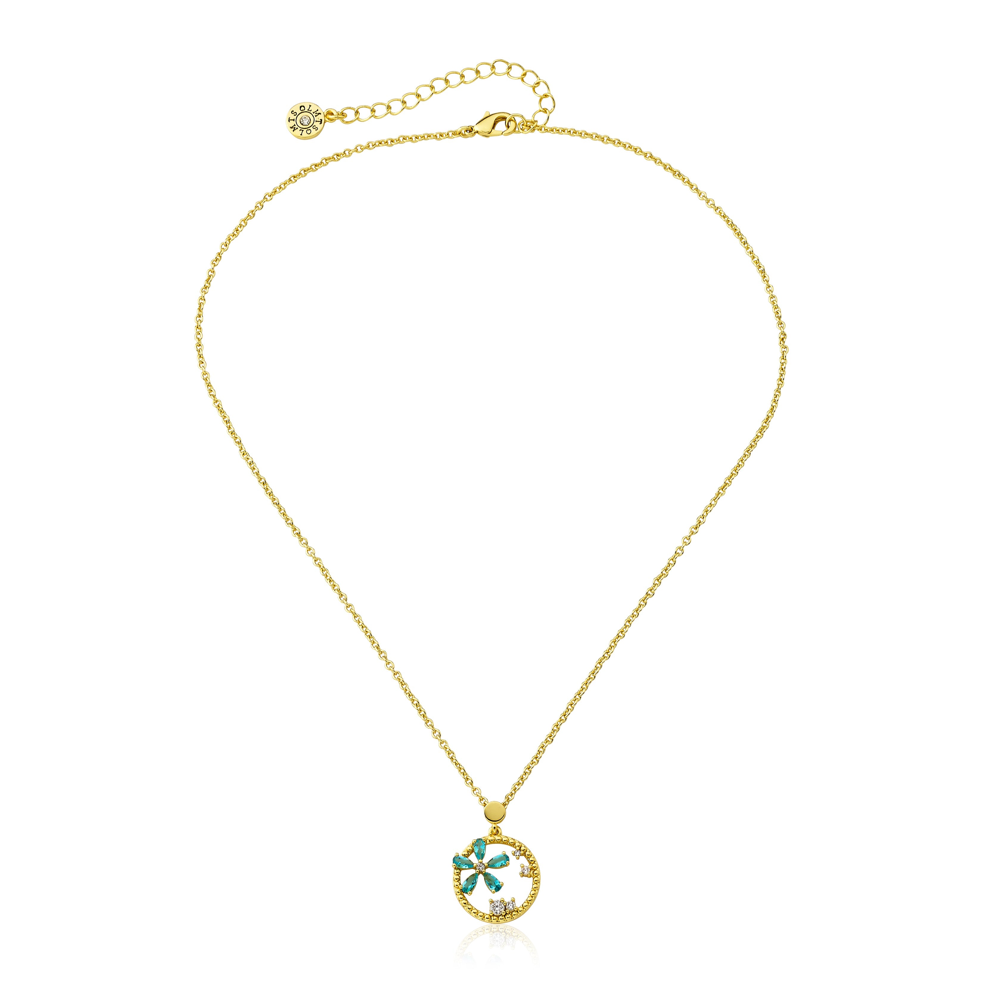 Daisy Cz Circle Necklace