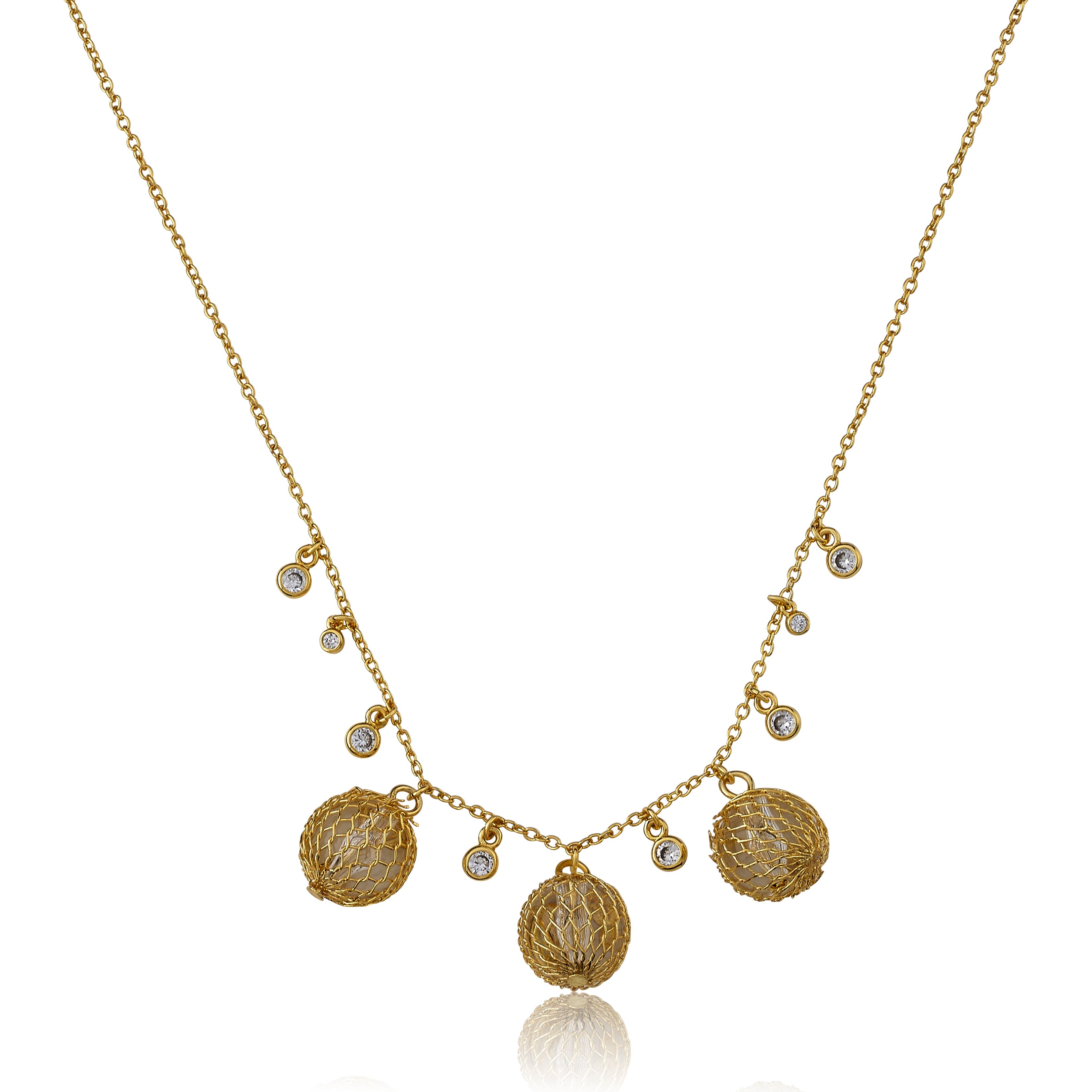 Lucite Ball Dangle Necklace