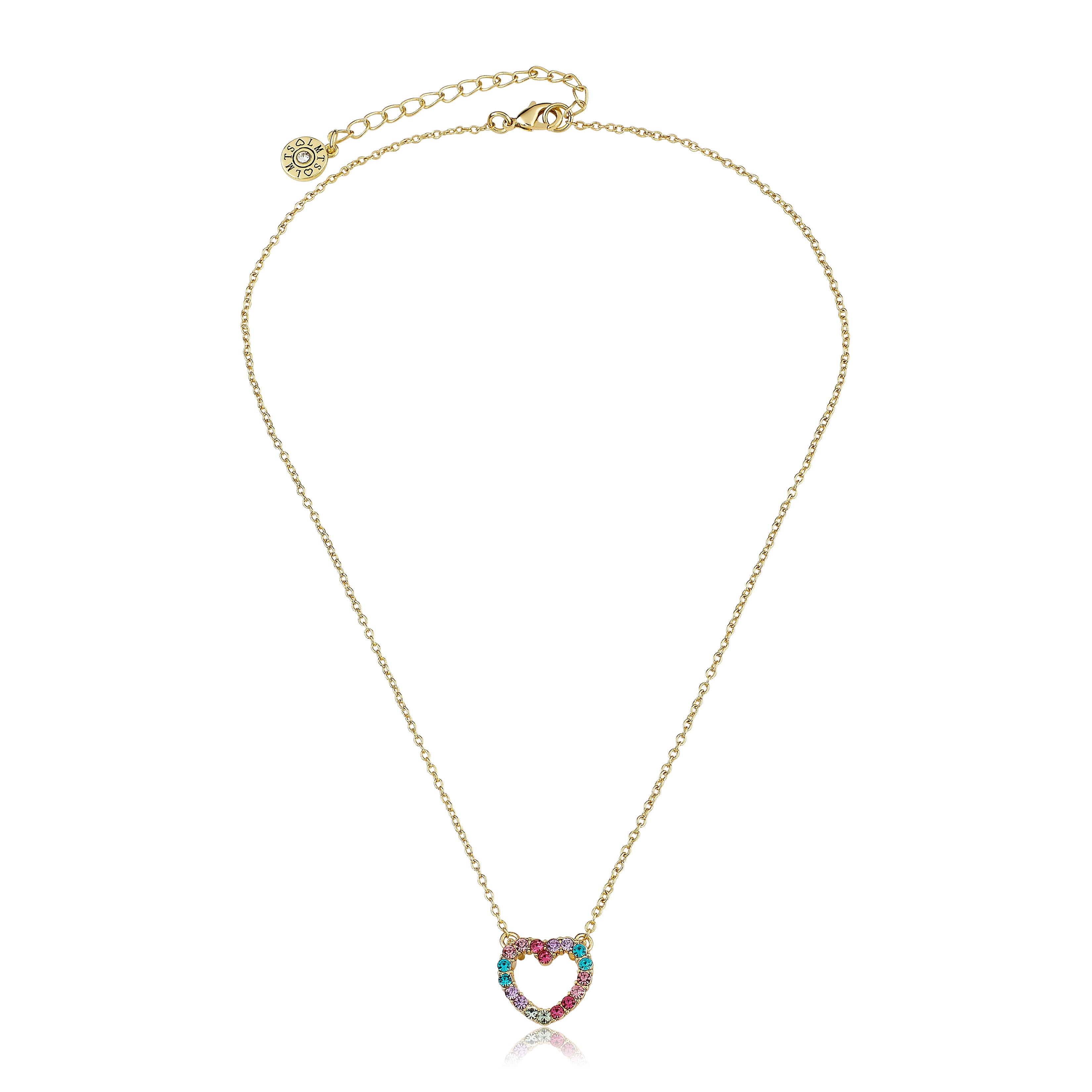 Rainbow Crystal Heart Necklace