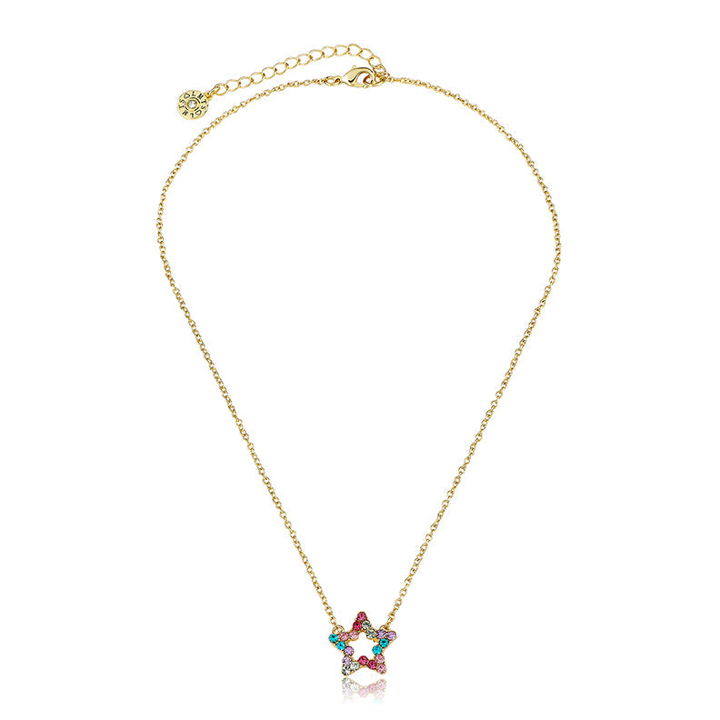 Rainbow Crystal Star Necklace
