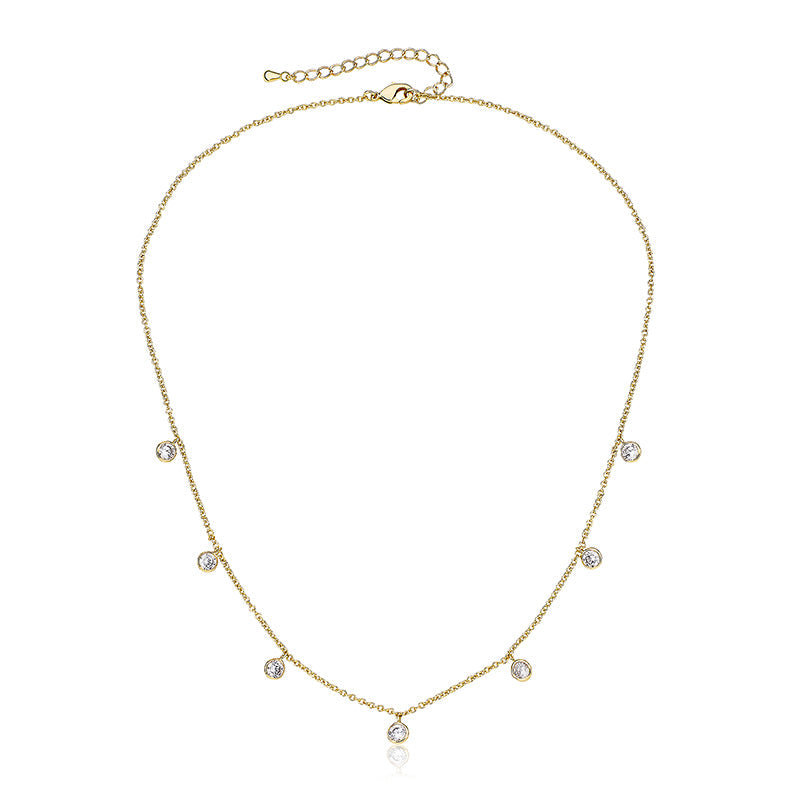 CZ Bezel Dangles Necklace