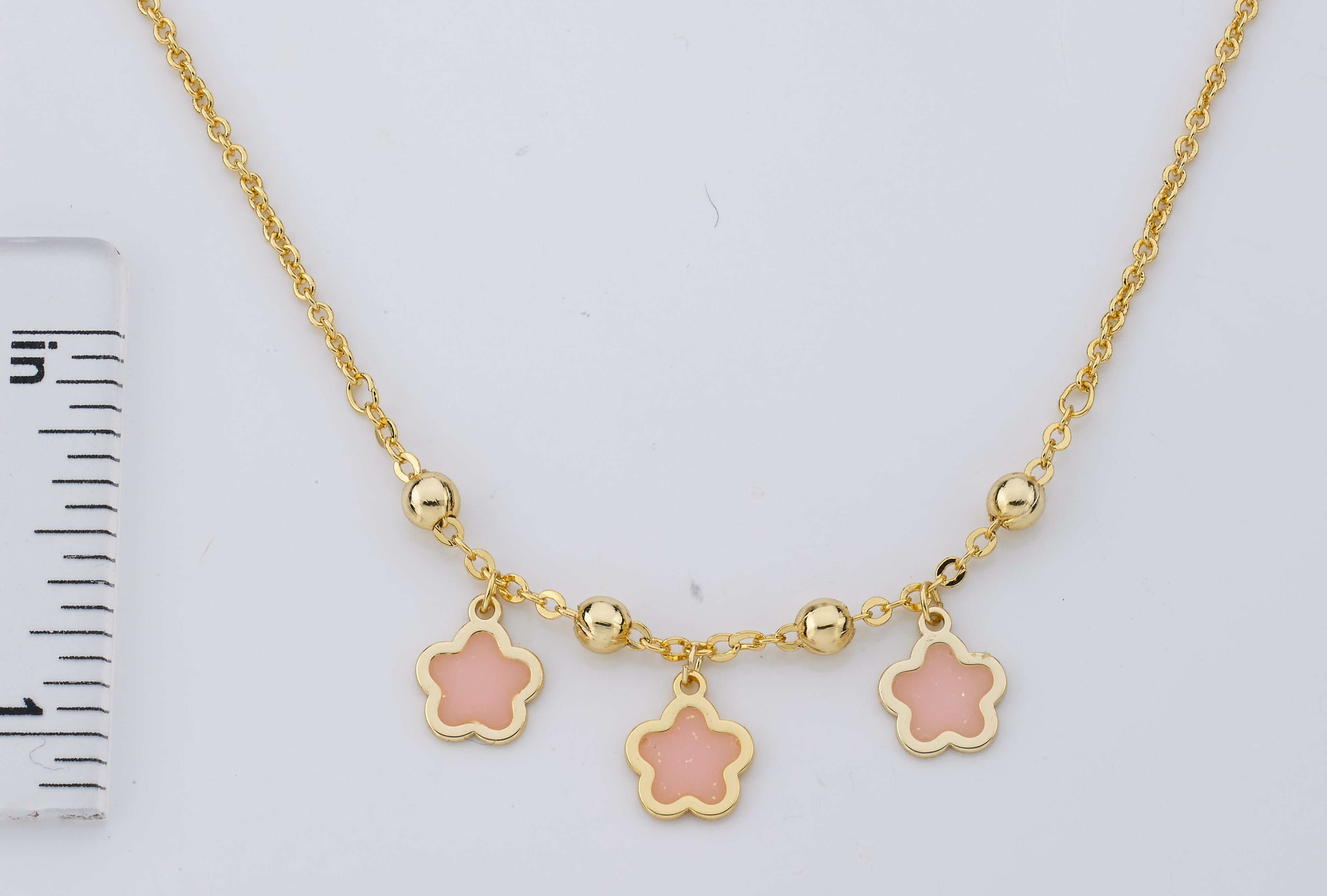 Triple Flower Dangle Necklace