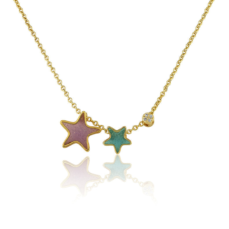 Double Star Slide Necklace