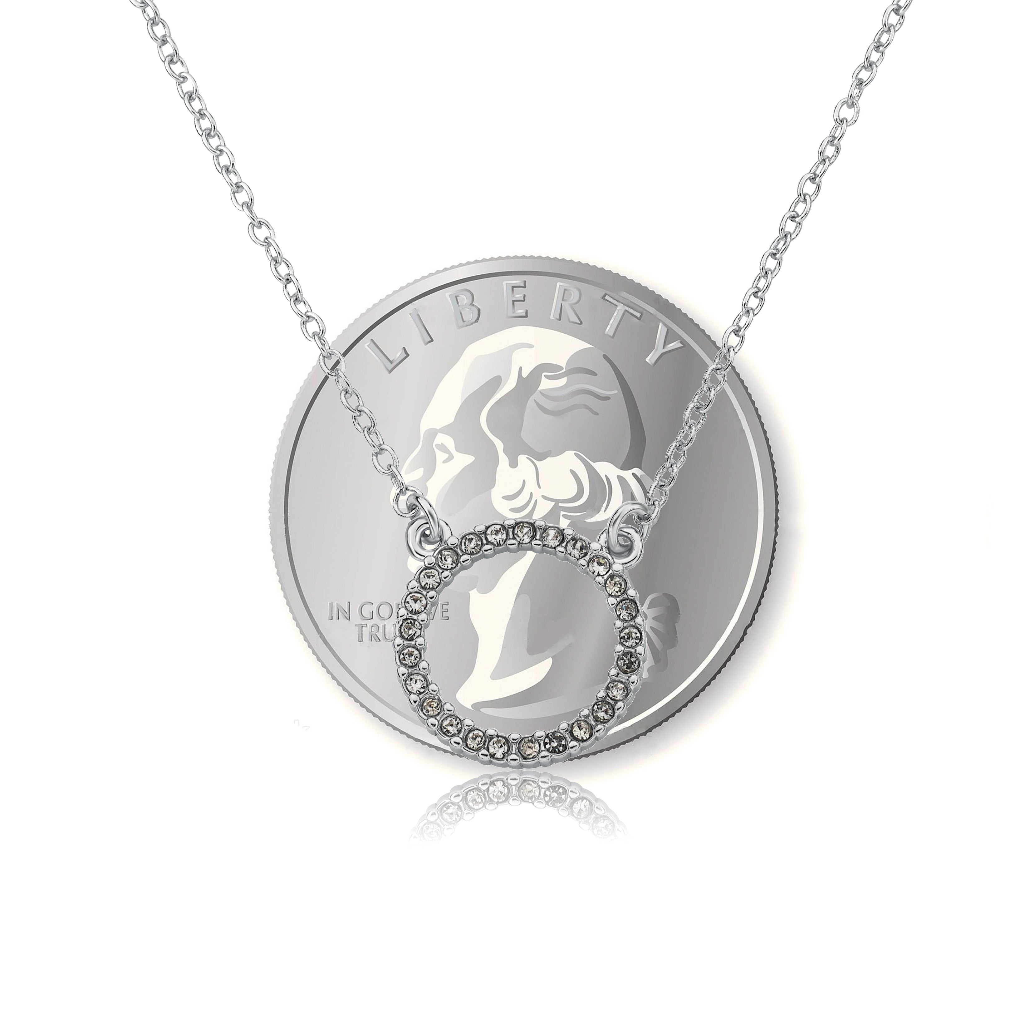 Open Circle Cz Necklace