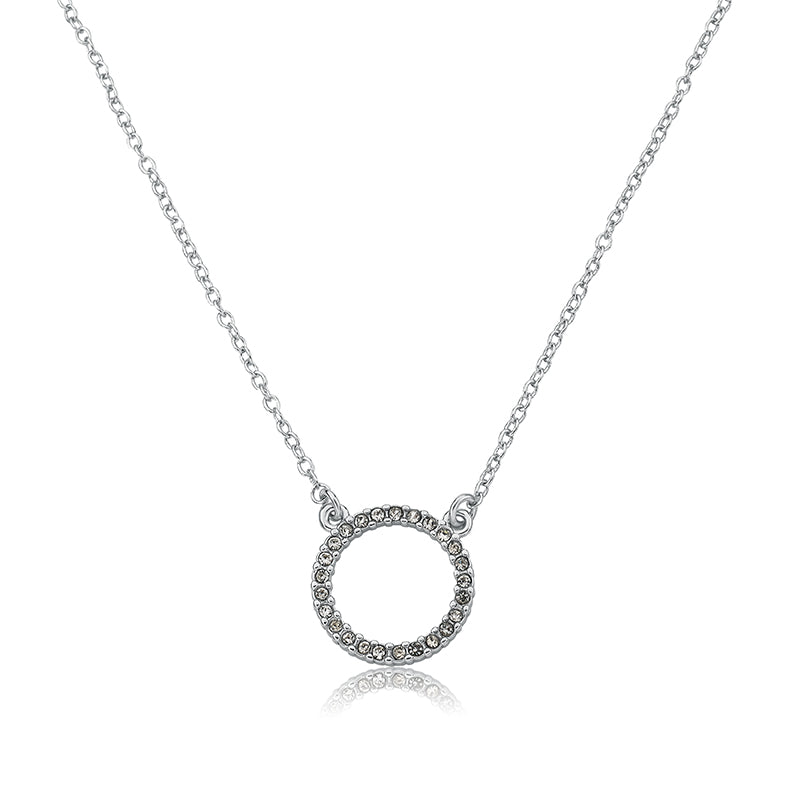 Open Circle Cz Necklace