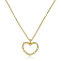 Cz Studded Rope Heart Necklace