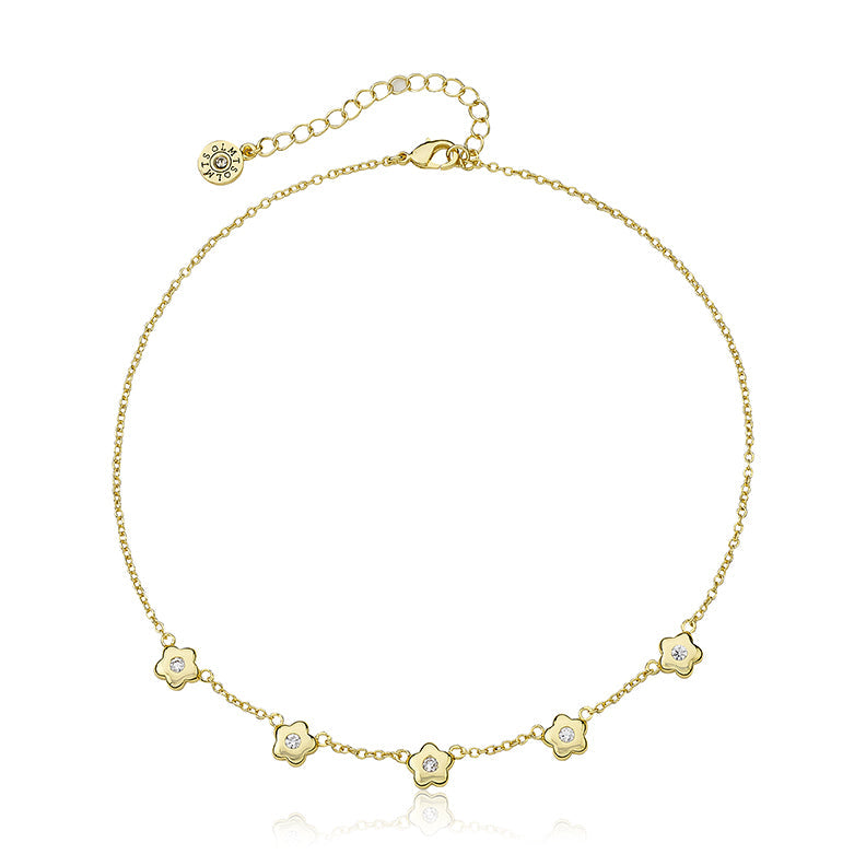 Flower Necklace with CZs