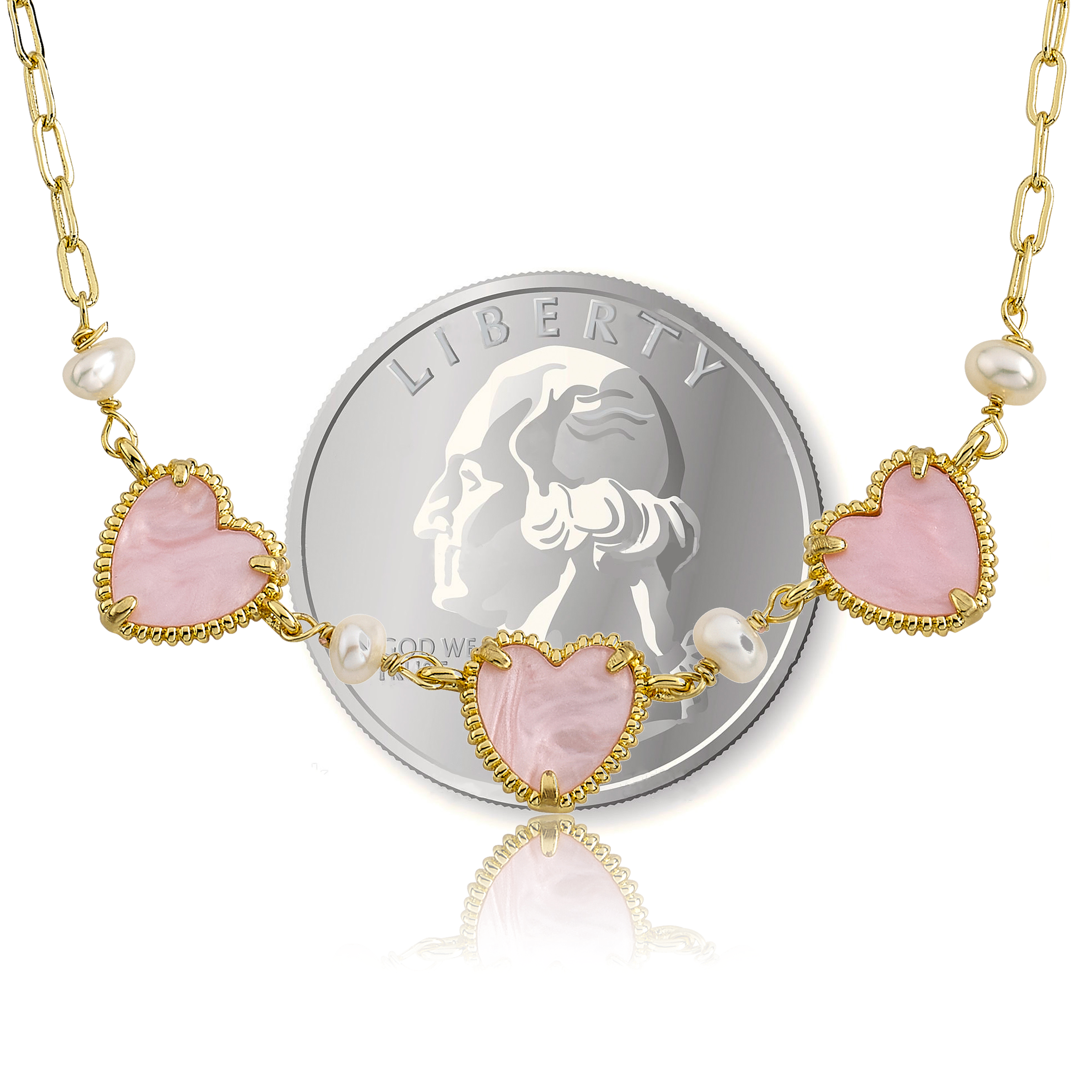 Mother of Pearl Heart Necklace