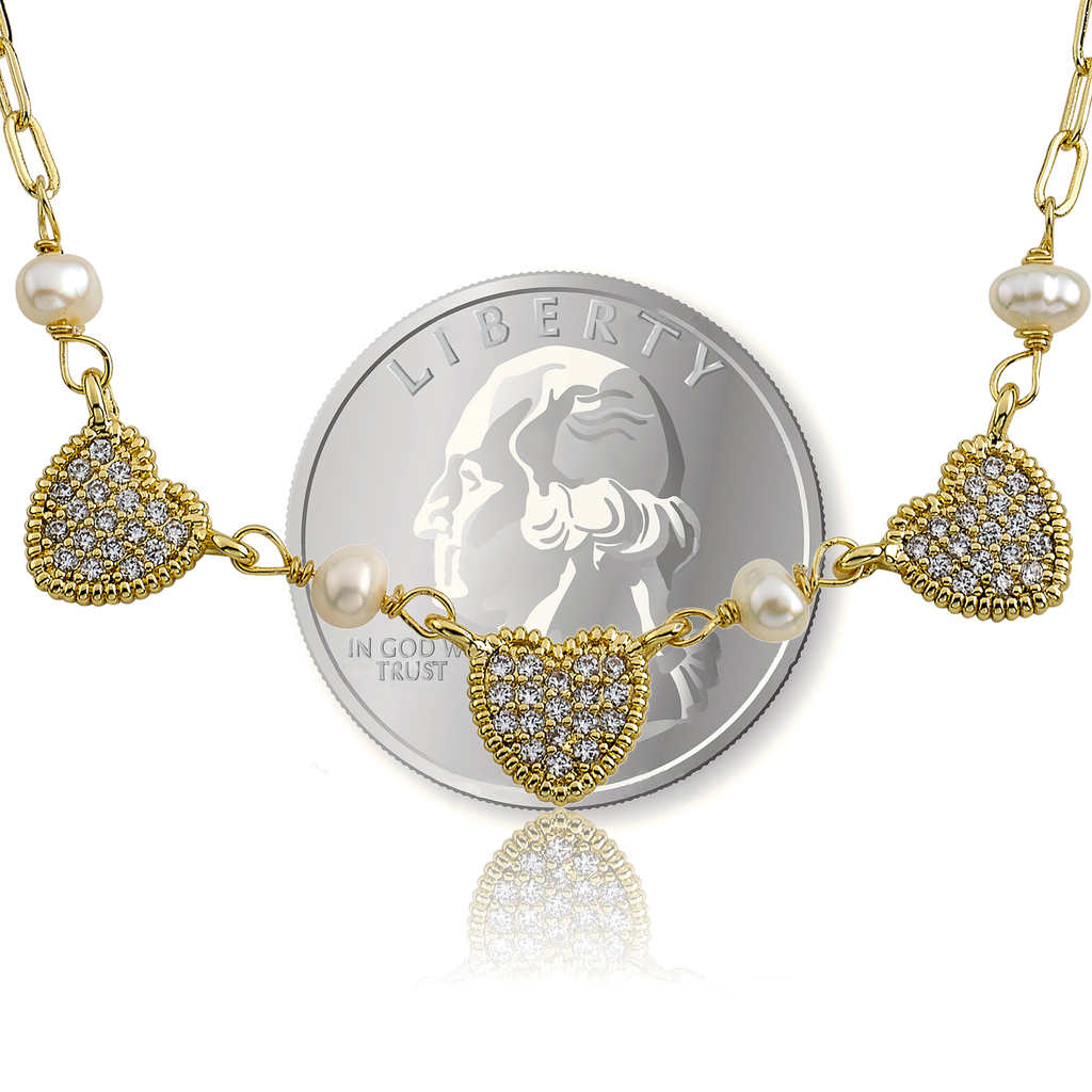 Micro Pave Heart Necklace