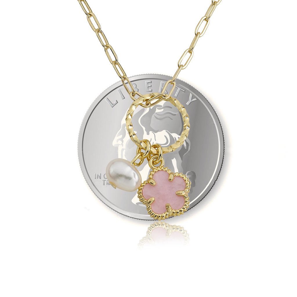 Mother Of Pearl Flower Necklace
