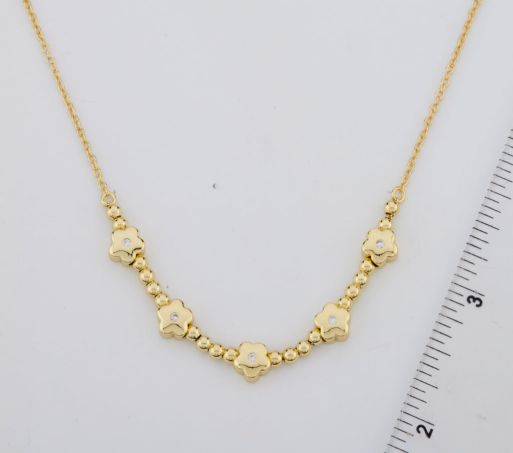LMTS Classic! Bead & Flowers Station Necklace