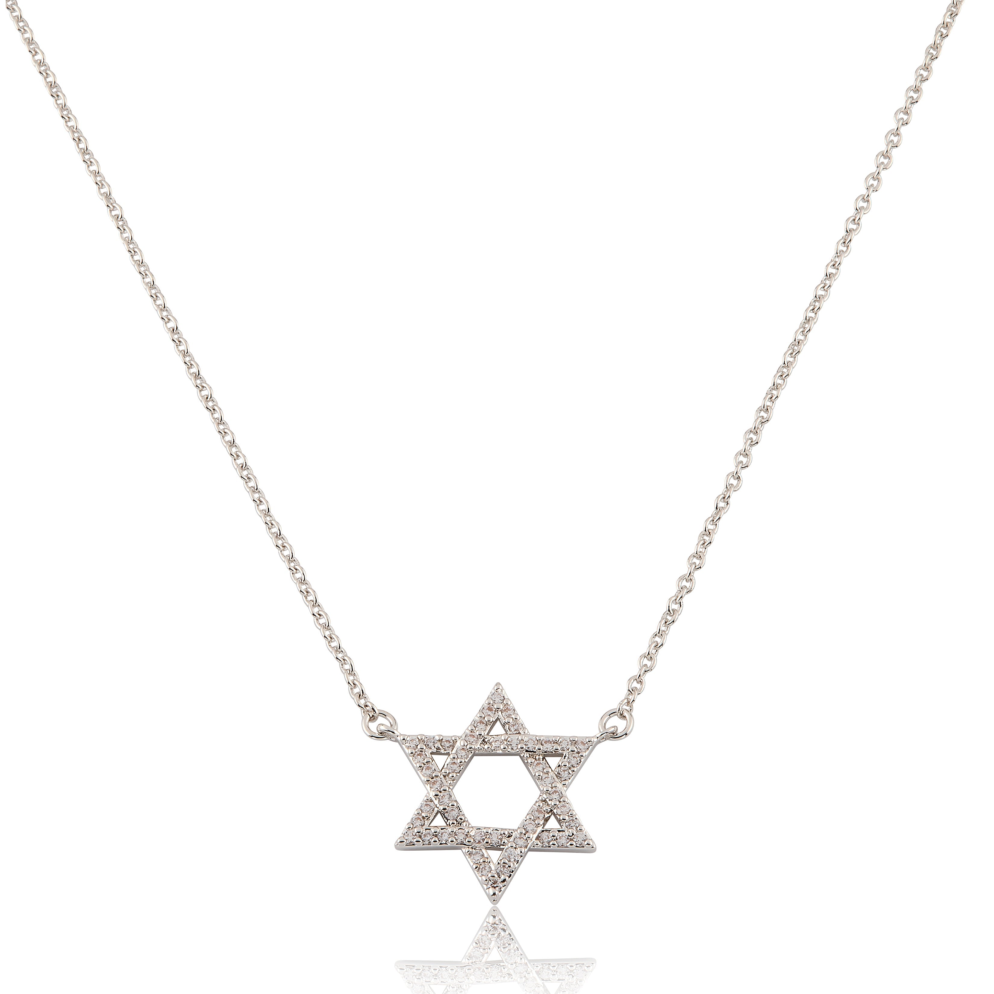 LMTS Classic! 14K Gold Plated Cz Star Of David Necklace