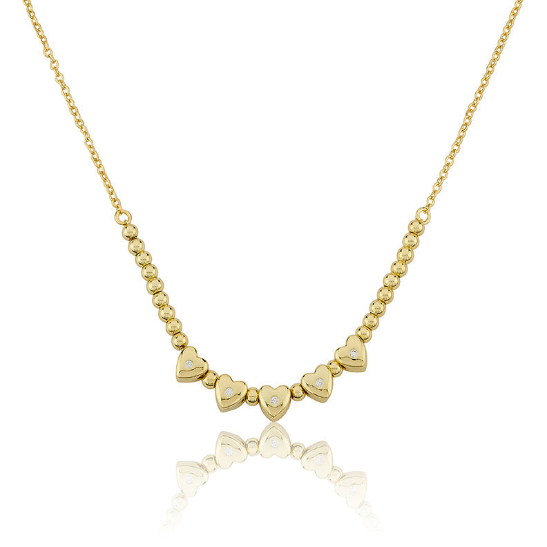 LMTS Classic! Bead & Hearts Center Necklace