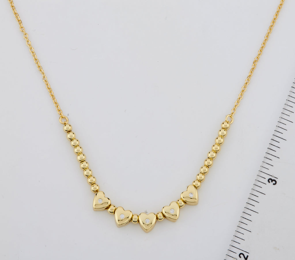 LMTS Classic! Bead & Hearts Center Necklace