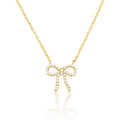 LMTS Classic! 14k Gold Plated Pearls Bow Necklace
