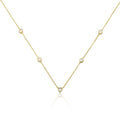 14K Gold Plated 5mm Heart Station Chain Necklace