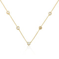 14K Gold Plated 7mm Heart Station Chain Necklace