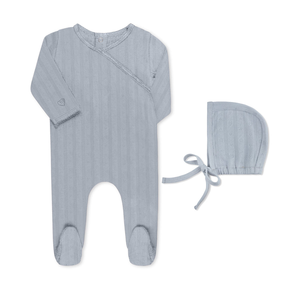 Pointelle Kimono Circle/Heart Footie