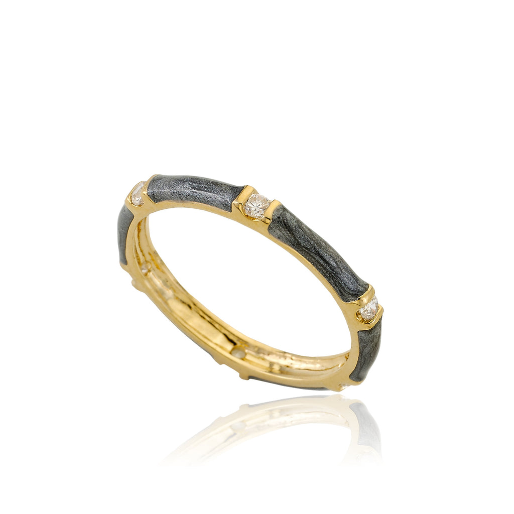 STACKABLE STUNNERS Enamel & Cubic Zirconia Thin Ring