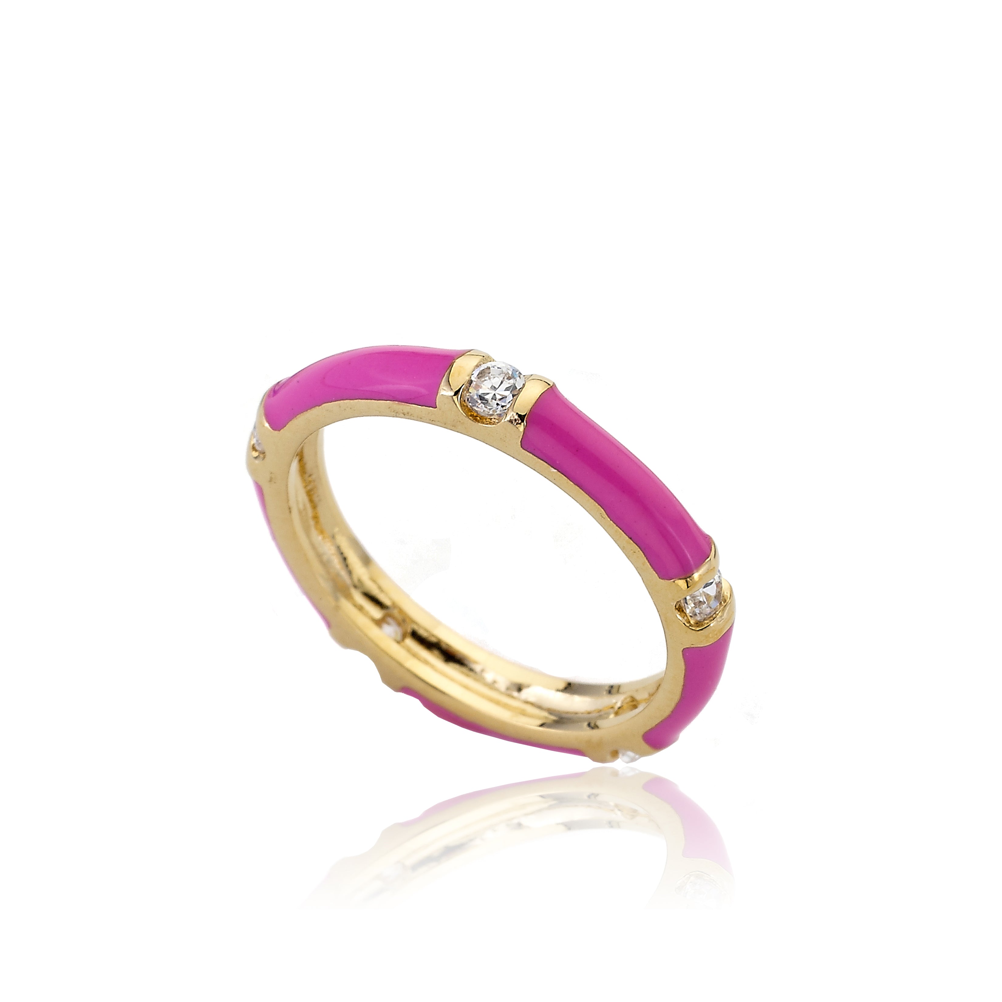 STACKABLE STUNNERS Enamel & Cubic Zirconia Thin Ring