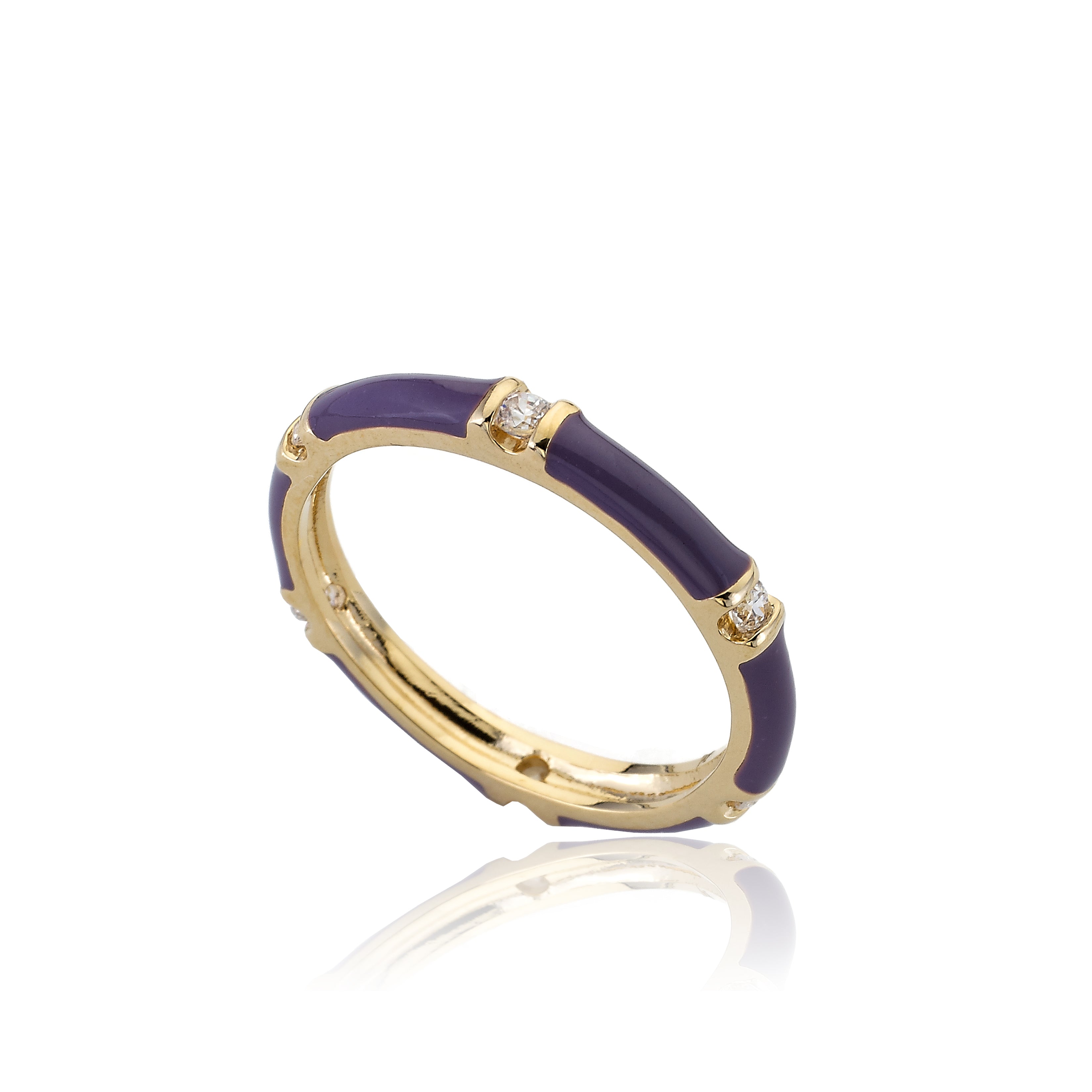 STACKABLE STUNNERS Enamel & Cubic Zirconia Thin Ring