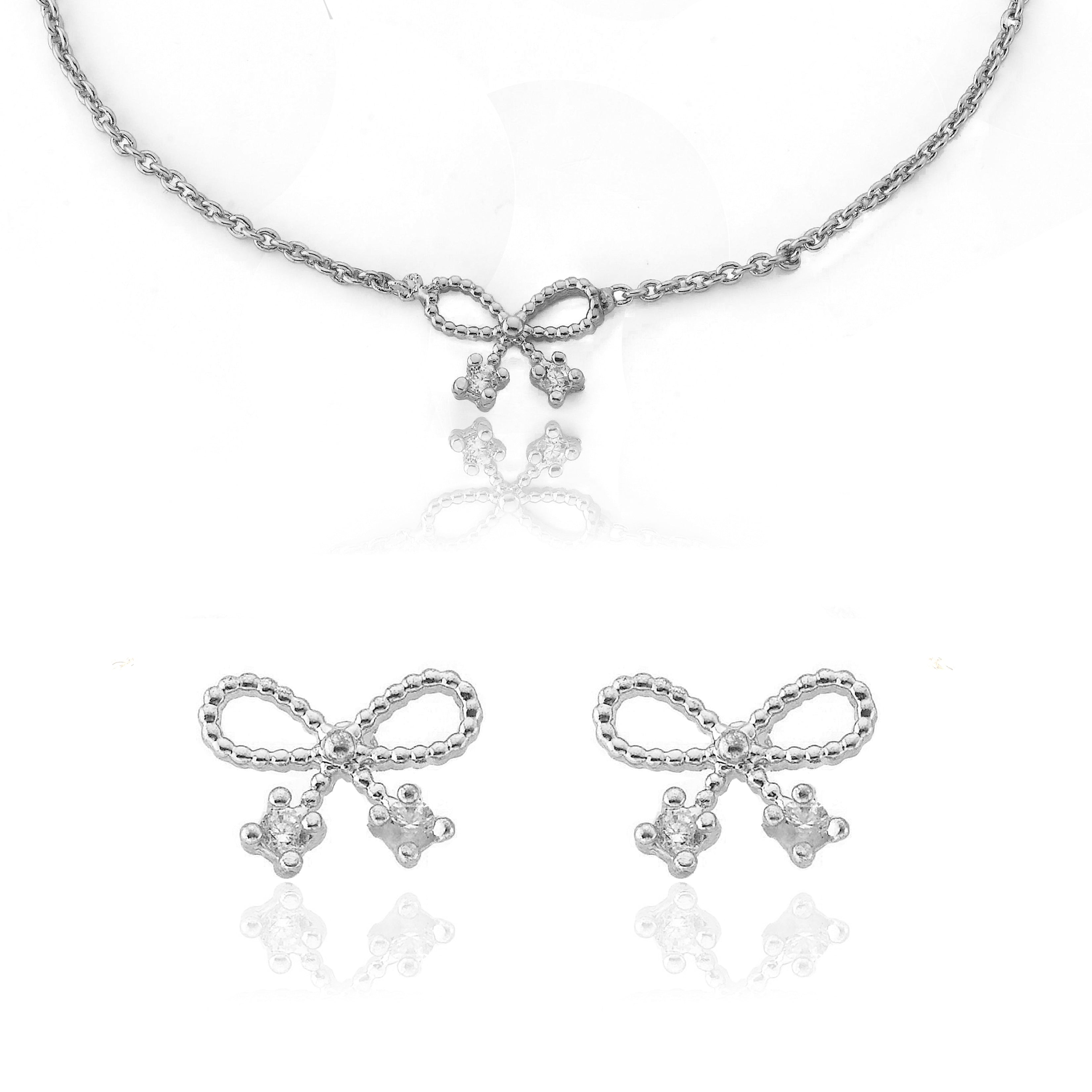 Sam K Bow Earring Necklace Set