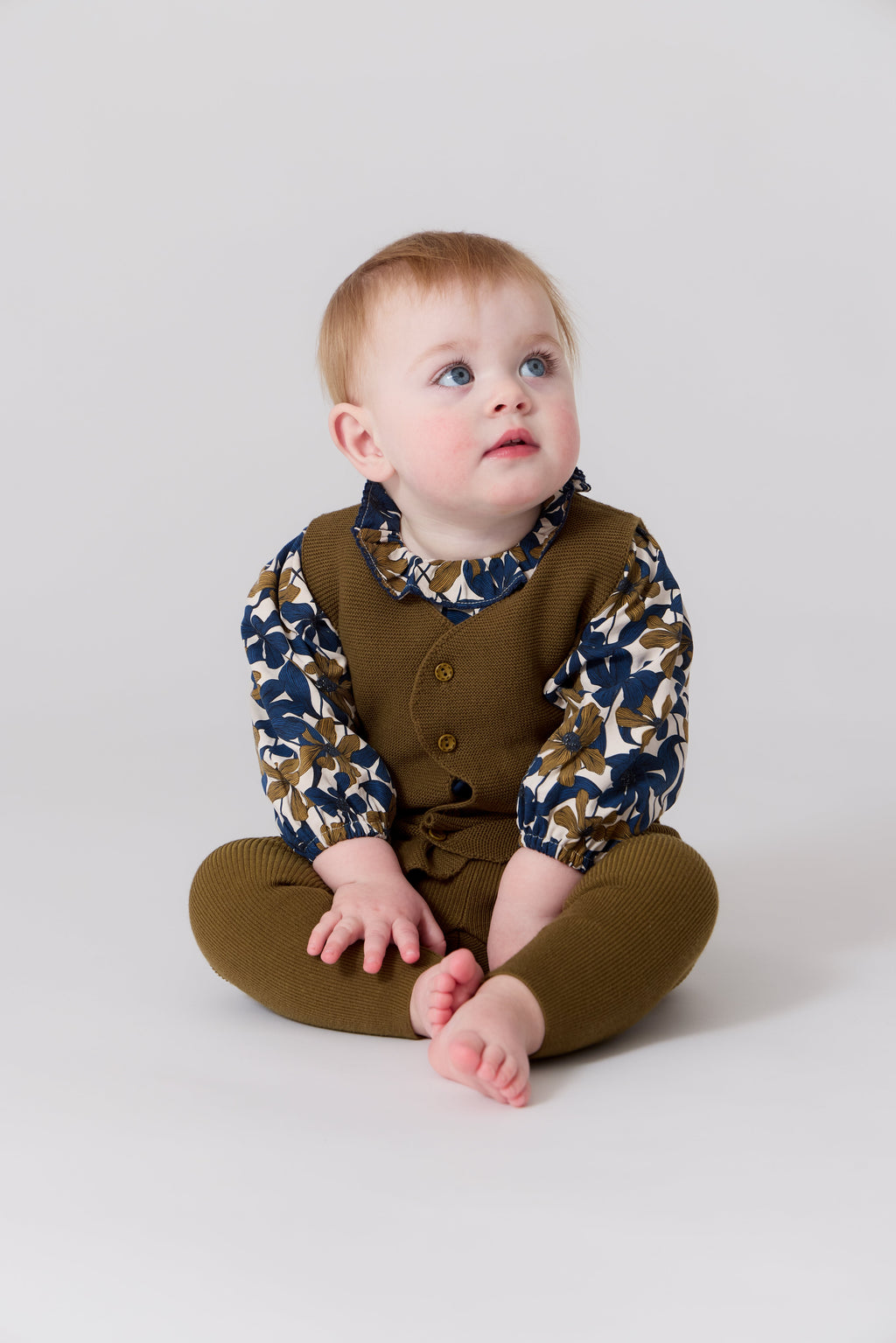 Nola Knit Vest Set - Mustard