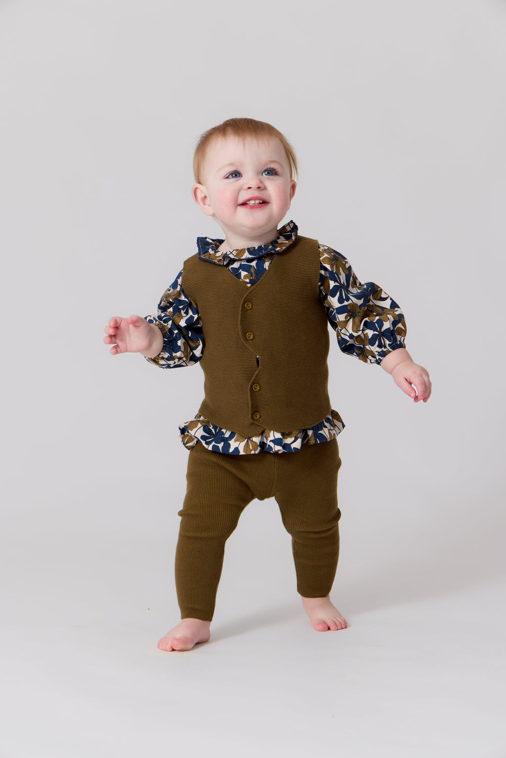 Nola Knit Vest Set - Mustard