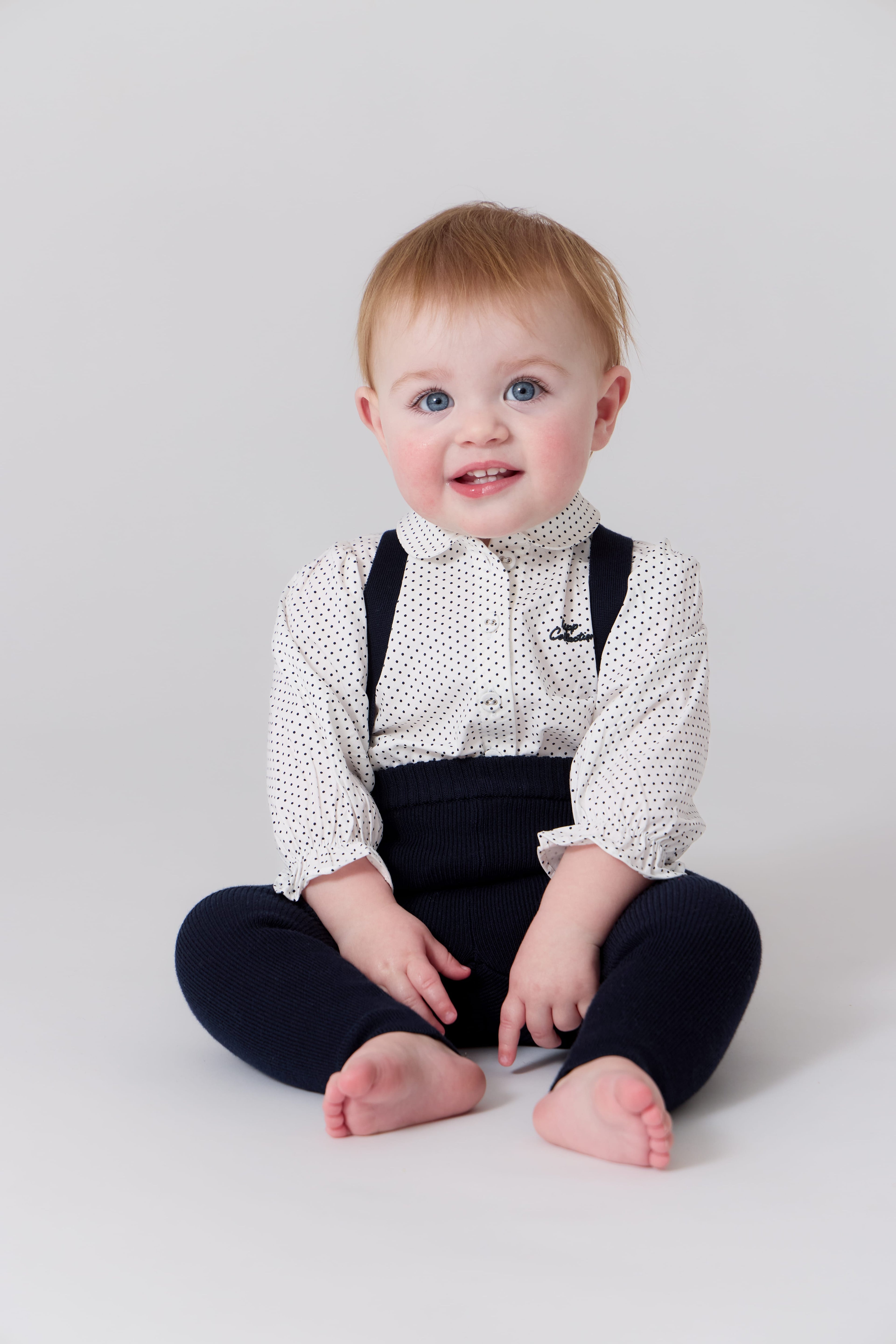 Sienna Dotted Blouse - Navy