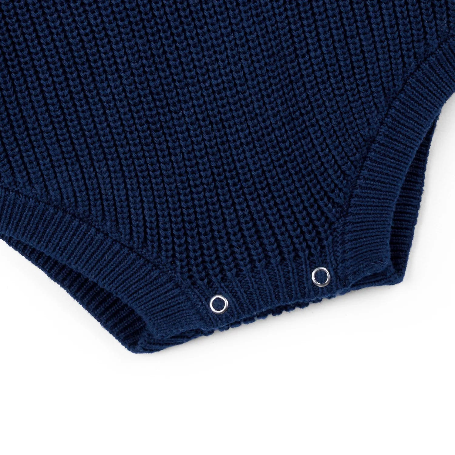 Classic Chunky Knit Baby Romper in Navy