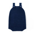 Baby Knit Button Strap Romper in Navy