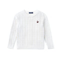Classic Cable Knit Baby Sweater in White