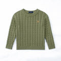 Classic Cable Knit Baby Sweater in Sage Green