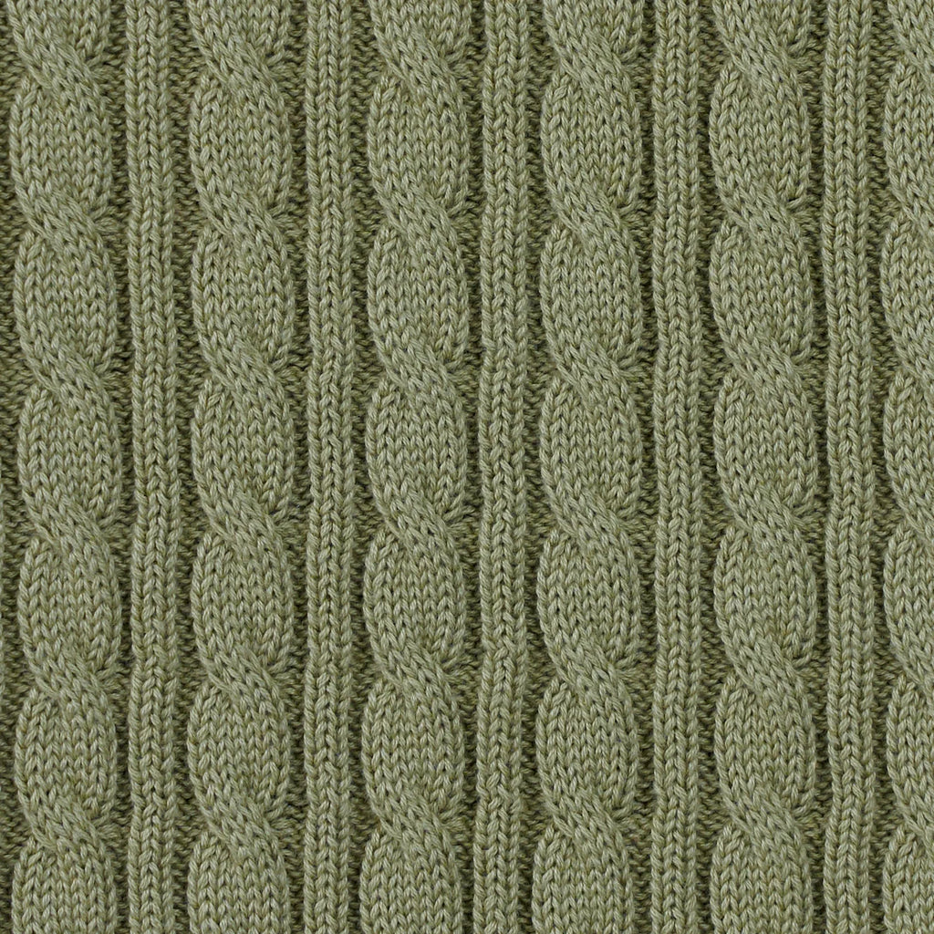Classic Cable Knit Baby Sweater in Sage Green