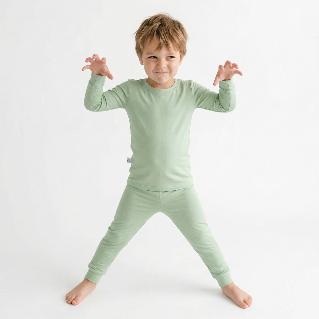 Sage Green Long Sleeve Bamboo Pajama Set