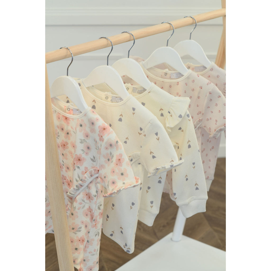 SALLY | Belly Pink Print Waffle Shorts Set (2)
