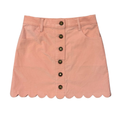 Girls Scallop Hem Corduroy Skirt in Rose Cloud