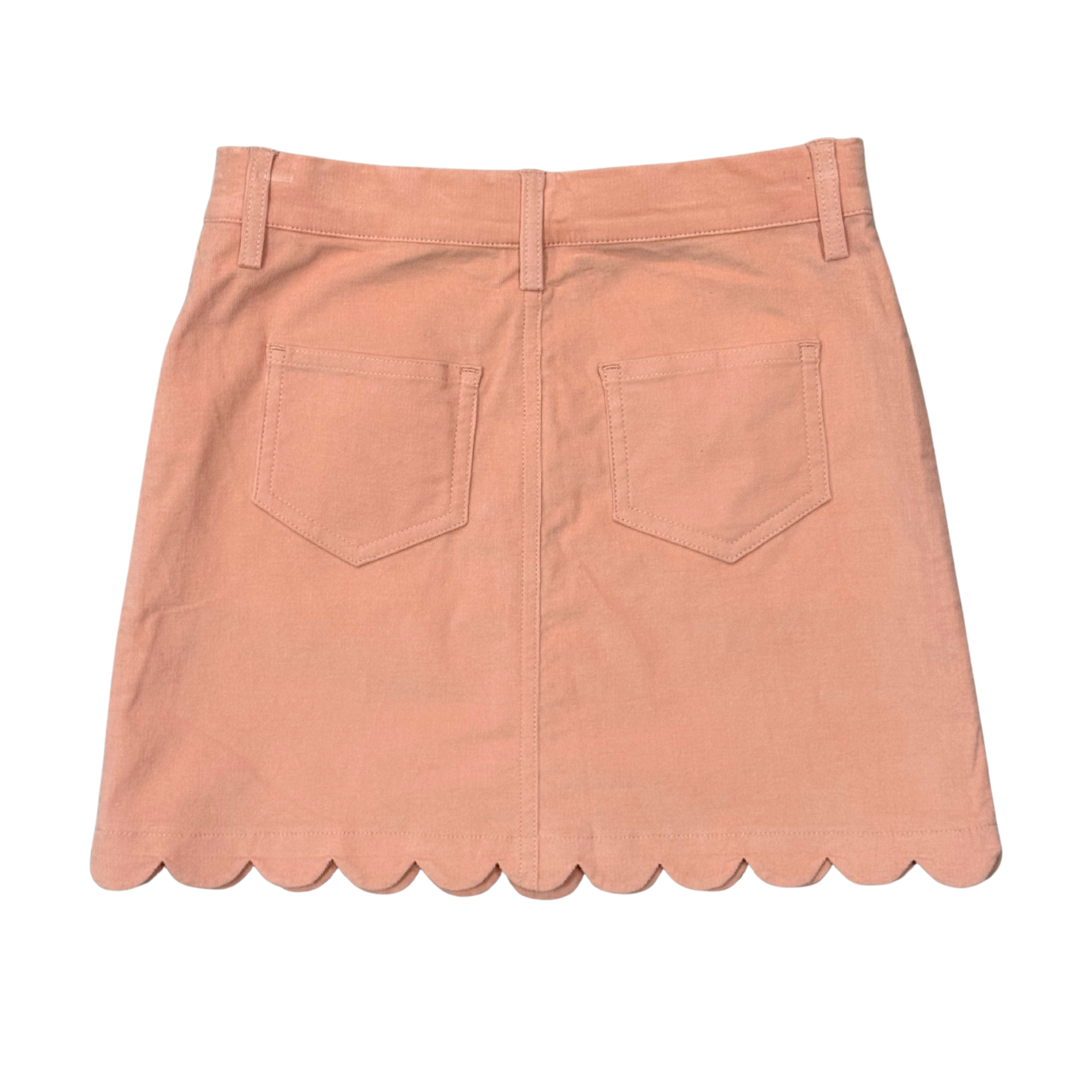 Girls Scallop Hem Corduroy Skirt in Rose Cloud