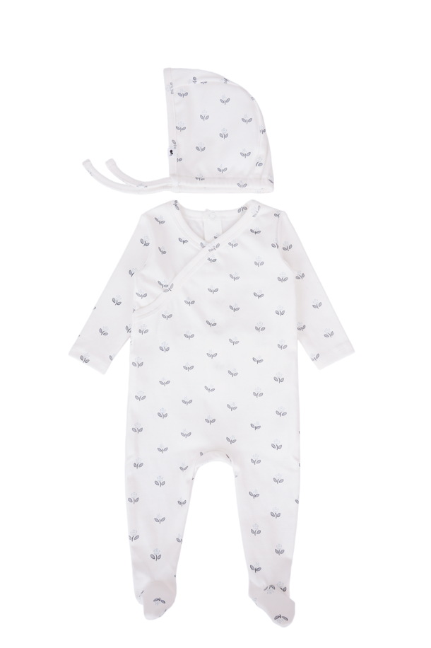 Floral print footie