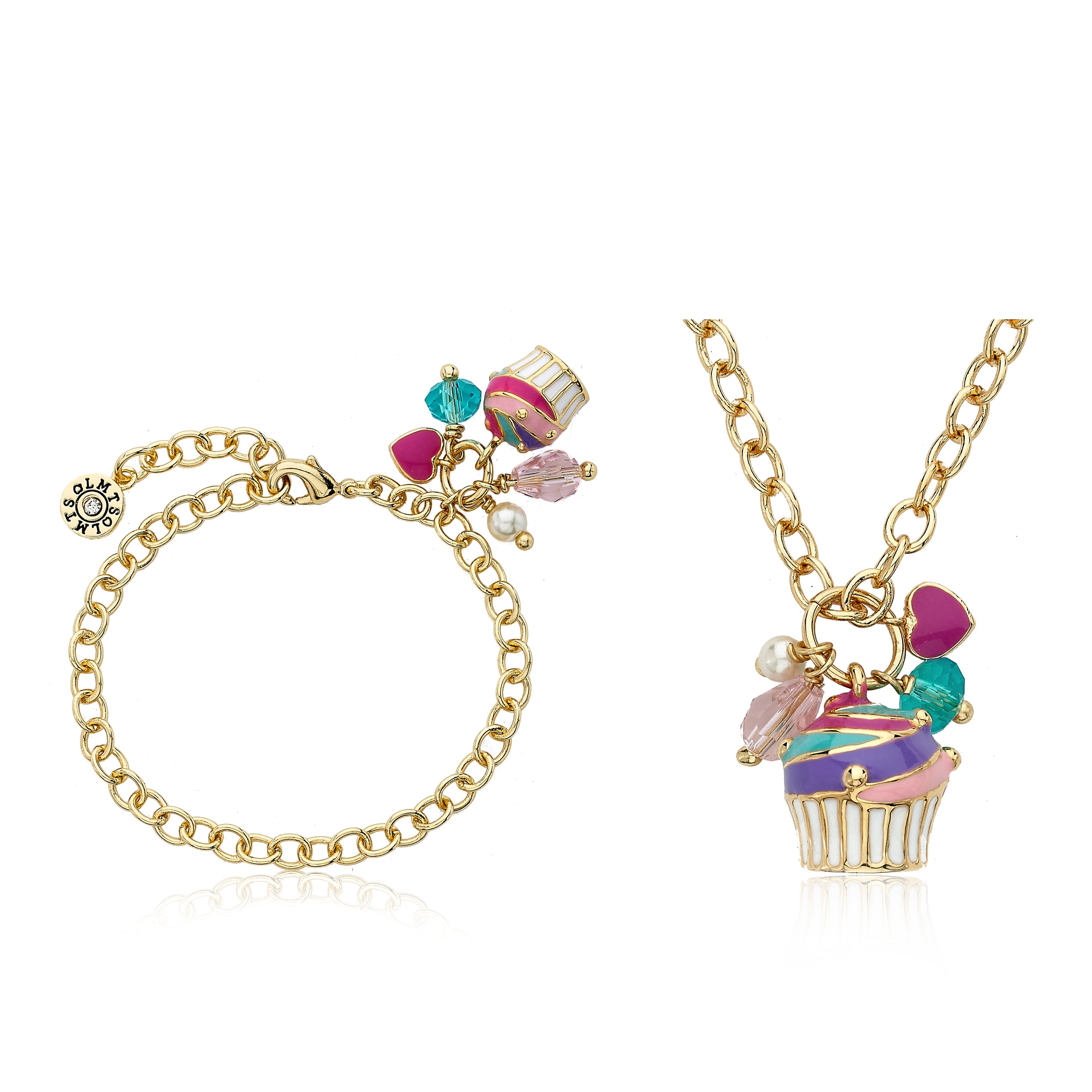 Swirl Cupcake Cluster Charm Necklace