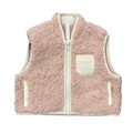 Girls Sherpa Zipper Vest in Soft Pink