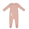 Roe Stripe Footie - Blush