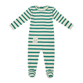 Roe Stripe Footie - Green